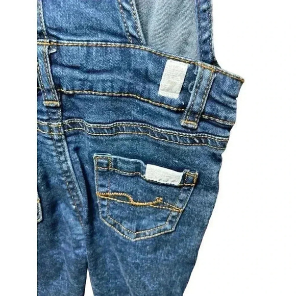 7 for All Mankind Girls Denim Overalls Distressed Skinny Jeans Kids Size 18M EUC - Picture 4 of 6